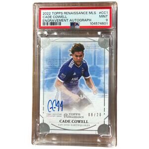 2022 Topps Renaissance MLS Engravement Autographs #EA-CC1 Cade Cowell /20 PSA 9